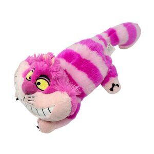 Disney‎ Store Cheshire Cat Plush Alice in Wonderland Pink Striped Cat 19”